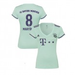 Women's Bayern Munich 2018/19 Away #8 Javi Martinez Light Green Authentic Jersey Jersey