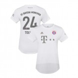 Women's Bayern Munich 2019-20 Away #24 Corentin Tolisso White Authenitc Jersey