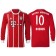 Arjen Robben #10 Bayern Munich White Stripes Red 2017-18 Home Replica Long Jersey