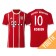 Arjen Robben #10 Bayern Munich White Stripes Red 2017-18 Home Replica Jersey - Youth