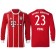 Arturo Vidal #23 Bayern Munich White Stripes Red 2017-18 Home Replica Long Jersey