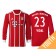 Arturo Vidal #23 Bayern Munich White Stripes Red 2017-18 Home Replica Long Jersey - Youth