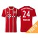 Youth - Corentin Tolisso #24 Bayern Munich 2017/18 White Stripes Red Home Replica Shirt