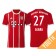 David Alaba #27 Bayern Munich White Stripes Red 2017-18 Home Authentic Jersey - Youth