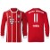 Douglas Costa #11 Bayern Munich White Stripes Red 2017-18 Home Replica Long Jersey