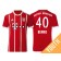 Fabian Benko #40 Bayern Munich White Stripes Red 2017-18 Home Authentic Jersey - Youth
