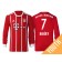 Franck Ribery #7 Bayern Munich White Stripes Red 2017-18 Home Replica Long Jersey - Youth