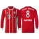 Javi Martinez #8 Bayern Munich White Stripes Red 2017-18 Home Authentic Long Jersey