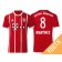 Javi Martinez #8 Bayern Munich White Stripes Red 2017-18 Home Replica Jersey - Youth