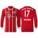 Jerome Boateng #17 Bayern Munich White Stripes Red 2017-18 Home Replica Long Jersey