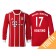 Jerome Boateng #17 Bayern Munich White Stripes Red 2017-18 Home Authentic Long Jersey - Youth