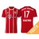 Jerome Boateng #17 Bayern Munich White Stripes Red 2017-18 Home Replica Jersey - Youth