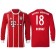 Juan Bernat #18 Bayern Munich White Stripes Red 2017-18 Home Replica Long Jersey
