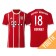 Juan Bernat #18 Bayern Munich White Stripes Red 2017-18 Home Authentic Jersey - Youth