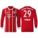 Kingsley Coman #29 Bayern Munich White Stripes Red 2017-18 Home Replica Long Jersey