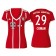 Kingsley Coman #29 Bayern Munich White Stripes Red 2017-18 Home Authentic Jersey - Women