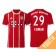 Kingsley Coman #29 Bayern Munich White Stripes Red 2017-18 Home Replica Jersey - Youth