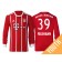 Nicolas Feldhahn #39 Bayern Munich White Stripes Red 2017-18 Home Replica Long Jersey - Youth