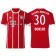 Niklas Dorsch #30 Bayern Munich White Stripes Red 2017-18 Home Replica Jersey
