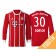 Niklas Dorsch #30 Bayern Munich White Stripes Red 2017-18 Home Replica Long Jersey - Youth