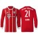 Philipp Lahm #21 Bayern Munich White Stripes Red 2017-18 Home Authentic Long Jersey