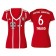 Thiago #6 Bayern Munich White Stripes Red 2017-18 Home Replica Jersey - Women