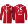 Thomas Muller #25 Bayern Munich White Stripes Red 2017-18 Home Authentic Long Jersey