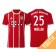 Thomas Muller #25 Bayern Munich White Stripes Red 2017-18 Home Authentic Jersey - Youth