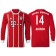Xabi Alonso #14 Bayern Munich White Stripes Red 2017-18 Home Replica Long Jersey