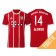 Xabi Alonso #14 Bayern Munich White Stripes Red 2017-18 Home Replica Jersey - Youth