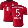 15/16 Germany FC Bayern Munchen Shirt - #5 Youth Mehdi Benatia Replica Red Home Soccer Jersey - Football Shirt Online Sale Size XS|S|M|L|XL