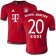 15/16 Germany FC Bayern Munchen Shirt - #20 Youth Sebastian Rode Replica Red Home Soccer Jersey - Football Shirt Online Sale Size XS|S|M|L|XL