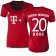 15/16 Germany FC Bayern Munchen Shirt - #20 Women's Sebastian Rode Authentic Red Home Soccer Jersey - Football Shirt Online Sale Size XS|S|M|L|XL