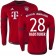 15/16 Germany FC Bayern Munchen Shirt - #28 Holger Badstuber Replica Red Home Soccer Jersey - Football Shirt Online Sale Size XS|S|M|L|XL