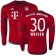 15/16 Germany FC Bayern Munchen Shirt - #30 Mitchell Weiser Authentic Red Home Soccer Jersey - Football Shirt Online Sale Size XS|S|M|L|XL