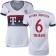 15/16 Germany FC Bayern Munchen Shirt - #6 Women's Thiago Alcantara Authentic White Away Soccer Jersey - Football Shirt Online Sale Size XS|S|M|L|XL