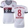 15/16 Germany FC Bayern Munchen Shirt - #8 Women's Javi Martinez Authentic White Away Soccer Jersey - Football Shirt Online Sale Size XS|S|M|L|XL