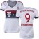 15/16 Germany FC Bayern Munchen Shirt - #9 Women's Robert Lewandowski Authentic White Away Soccer Jersey - Football Shirt Online Sale Size XS|S|M|L|XL