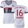 15/16 Germany FC Bayern Munchen Shirt - #16 Women's Gianluca Gaudino Authentic White Away Soccer Jersey - Football Shirt Online Sale Size XS|S|M|L|XL