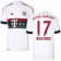 15/16 Germany FC Bayern Munchen Shirt - #17 Jerome Boateng Authentic White Away Soccer Jersey - Football Shirt Online Sale Size XS|S|M|L|XL