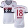 15/16 Germany FC Bayern Munchen Shirt - #18 Women's Juan Bernat Authentic White Away Soccer Jersey - Football Shirt Online Sale Size XS|S|M|L|XL