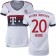 15/16 Germany FC Bayern Munchen Shirt - #20 Women's Sebastian Rode Replica White Away Soccer Jersey - Football Shirt Online Sale Size XS|S|M|L|XL