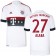 15/16 Germany FC Bayern Munchen Shirt - #27 David Alaba Authentic White Away Soccer Jersey - Football Shirt Online Sale Size XS|S|M|L|XL
