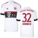 15/16 Germany FC Bayern Munchen Shirt - #32 Joshua Kimmich Replica White Away Soccer Jersey - Football Shirt Online Sale Size XS|S|M|L|XL