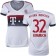 15/16 Germany FC Bayern Munchen Shirt - #32 Women's Joshua Kimmich Replica White Away Soccer Jersey - Football Shirt Online Sale Size XS|S|M|L|XL
