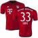 15/16 Germany FC Bayern Munchen Shirt - #33 Ivan Lucic Replica Red Home Soccer Jersey - Football Shirt Online Sale Size XS|S|M|L|XL
