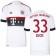 15/16 Germany FC Bayern Munchen Shirt - #33 Ivan Lucic Authentic White Away Soccer Jersey - Football Shirt Online Sale Size XS|S|M|L|XL