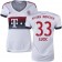 15/16 Germany FC Bayern Munchen Shirt - #33 Women's Ivan Lucic Replica White Away Soccer Jersey - Football Shirt Online Sale Size XS|S|M|L|XL