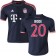 15/16 Germany FC Bayern Munchen Shirt - #20 Youth Sebastian Rode Authentic Navy Third Soccer Jersey - Football Shirt Online Sale Size XS|S|M|L|XL