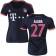15/16 Germany FC Bayern Munchen Shirt - #27 Women's David Alaba Replica Navy Third Soccer Jersey - Football Shirt Online Sale Size XS|S|M|L|XL